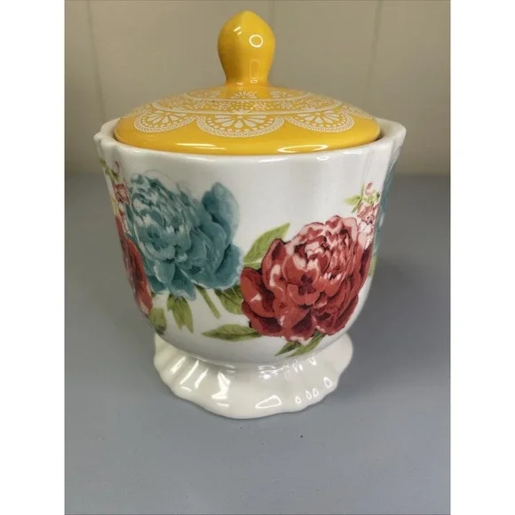 Pioneer Woman BLOSSOM JUBILEE Sugar Bowl W/ Lid SPOONFUL OF SUGAR - Picture 2 of 6